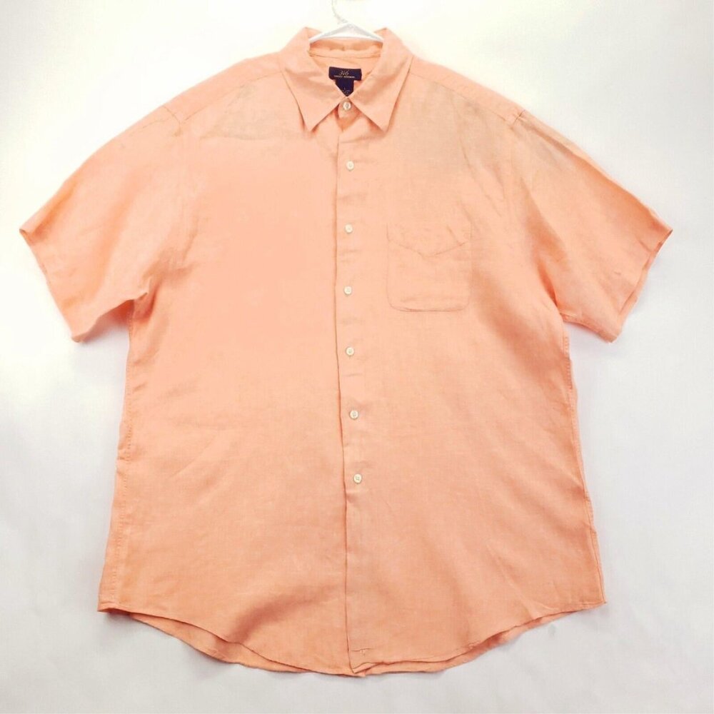 Brooks Brothers Peach Short Sleeve Button-Down Shirt